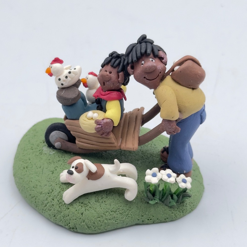 Elayne Watrus Little Street Easy Does It Figurine EW1503 Father Son 2000 Vintage